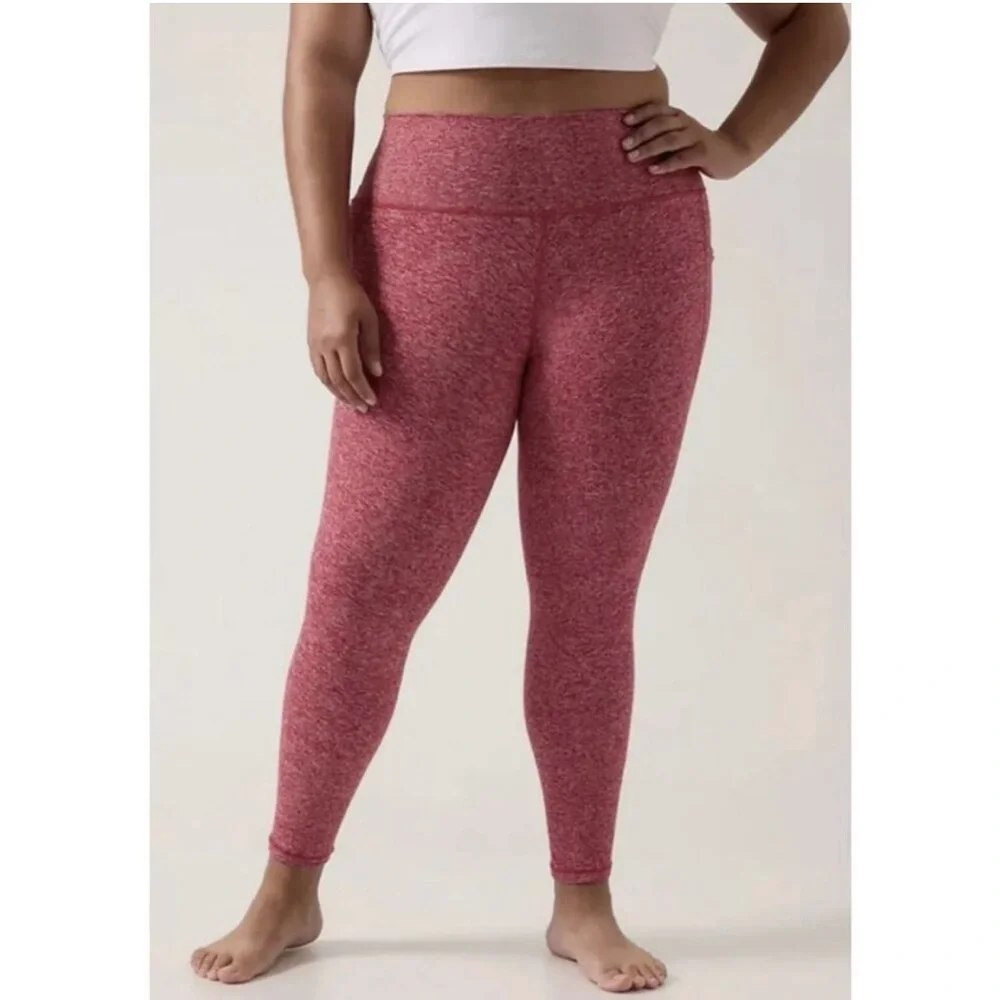 Athleta Salutation Stash Pocket II Softluxe Tight Leggings Antique Red